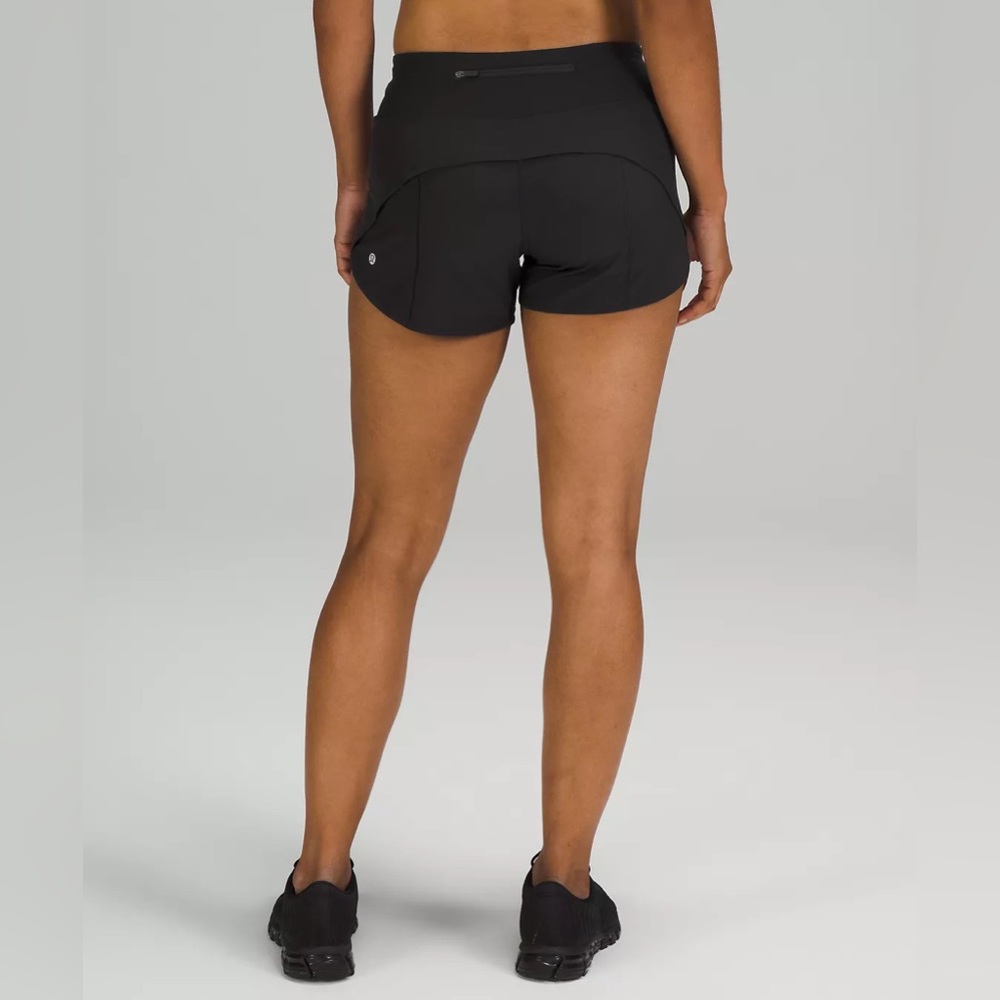 Lululemon Speed Up Mid-Rise Lined Short 4" - Black - Size 10